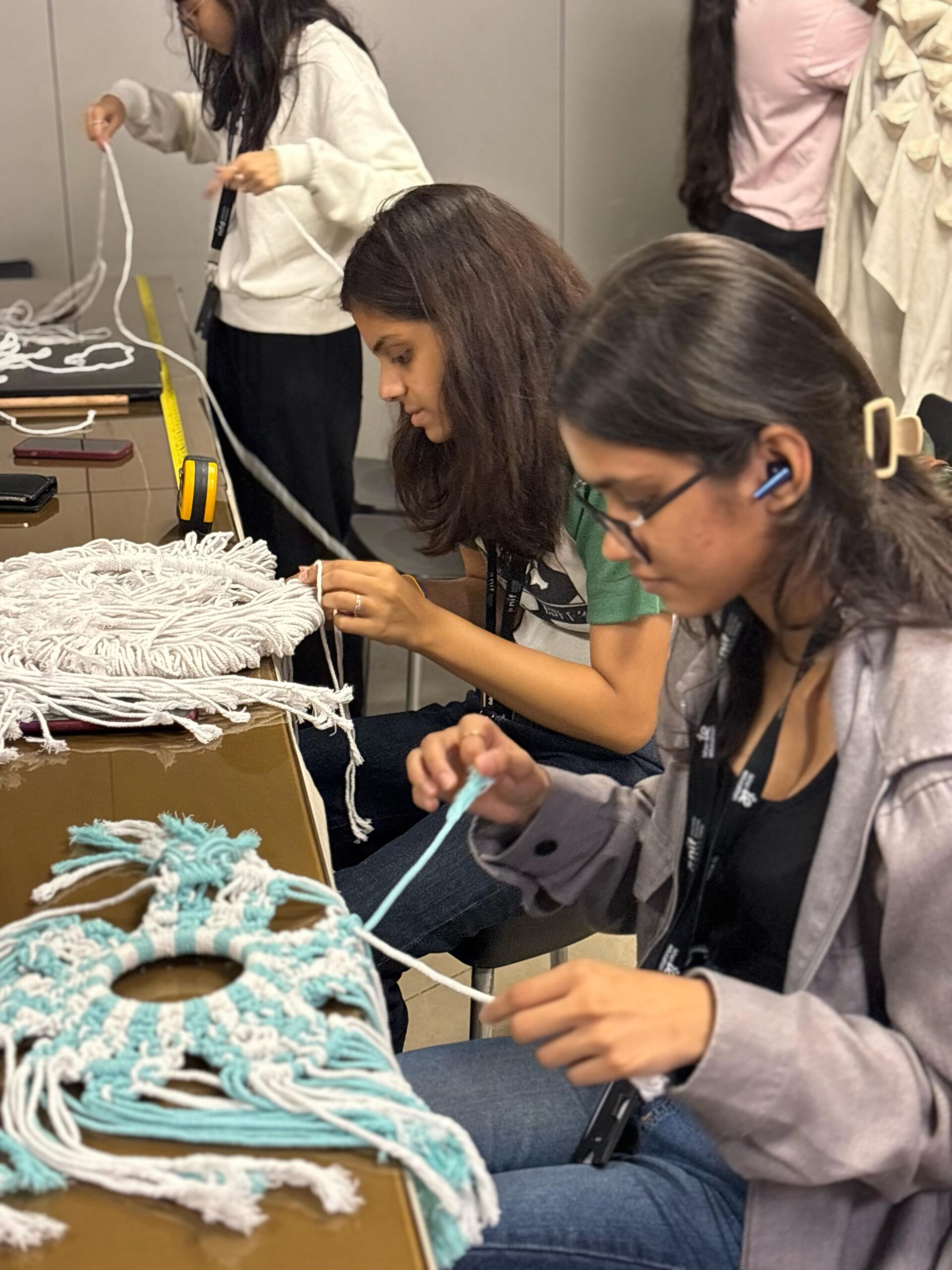 Fashion design students learning textile techniques at NIF Global Mumbai fashion design institute in Mumbai